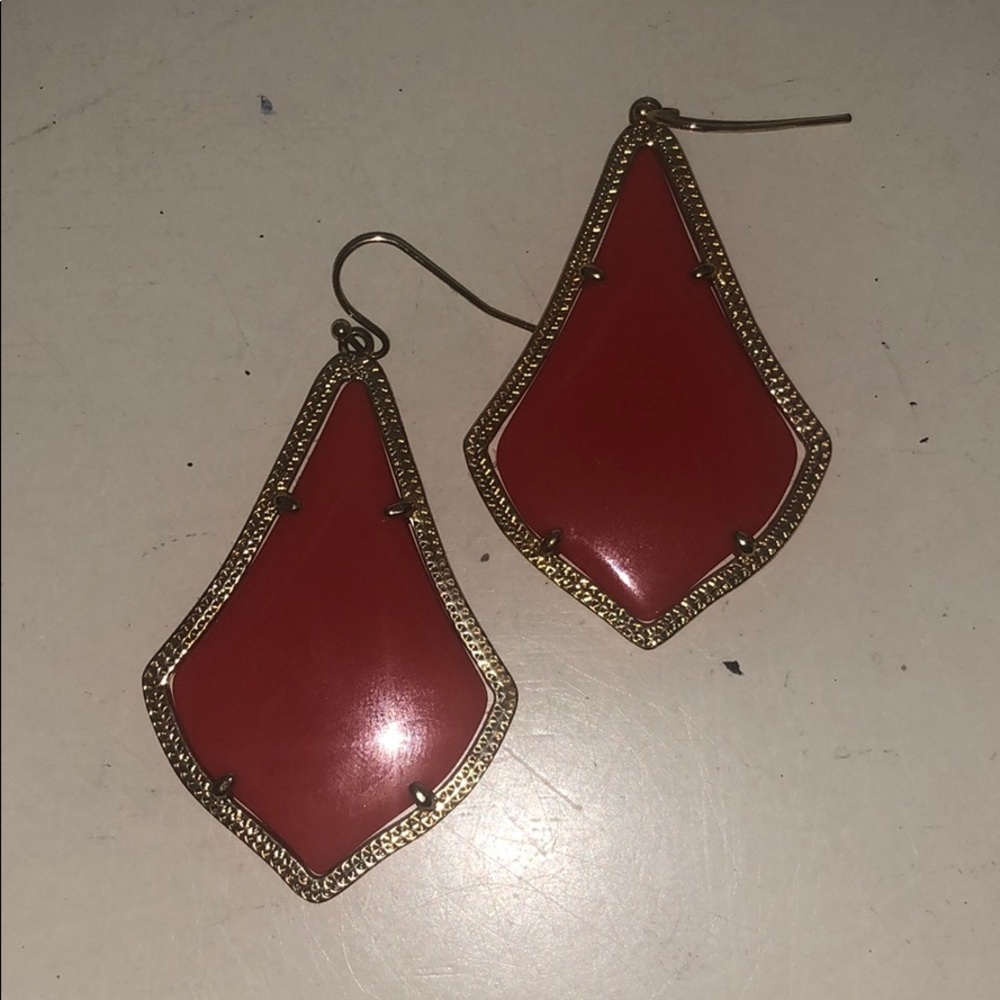 Kendra Scott Red and Gold Alexandra Earrings